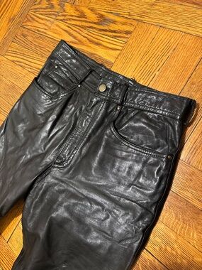 Like new Geronimo Fine Leathers Black Leather Pants sz 30 made in Italy